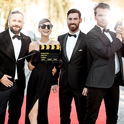 BBTO 10 Pieces Movie Film Clap Board, 7 x 8 Inch Cardboard Movie Clapboard Directors Clapper Writable Cut Action Scene Board for Movies Films Photo Props(Single-Sided Printing,Gold) - color: Gold, style: Single-sided Printing