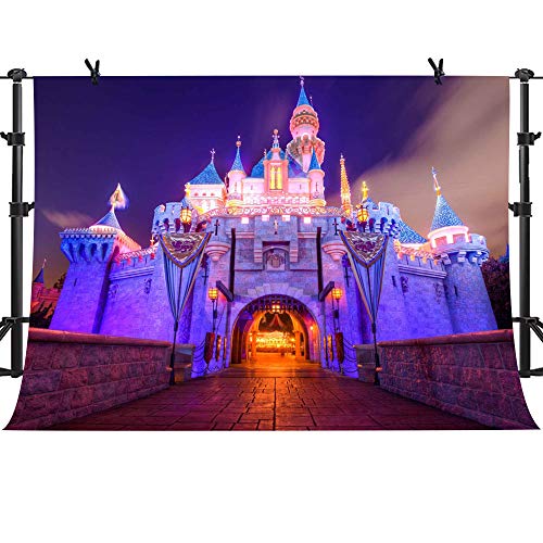 10x7Ft Fantasy Castle Night Scene Backdrop for Children Birthday Party Photo Video Studio Props LSME372 - size: 10x7Ft