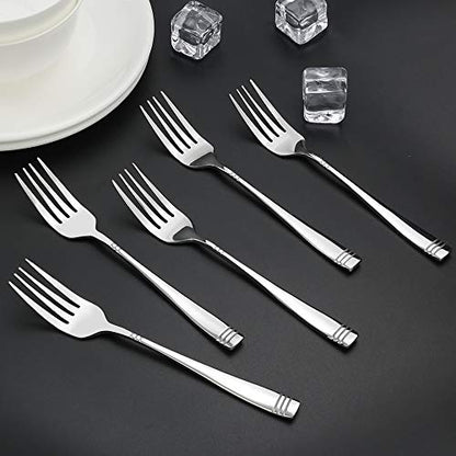 Obstnny Stainless Steel Dessert Fork Set, 6.7-Inch, Set of 12 - size: 12-piece dessert forks