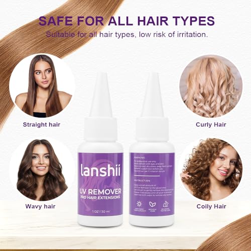UV Lamp Hair Extension Kit 30g UV Hair Glue with 30ml Glue Remover Plastic Eyebrow Comb Replacement Accessories for UV Hair Set Invisible Hair Extensions Eyelashes Extensions - color: Set
