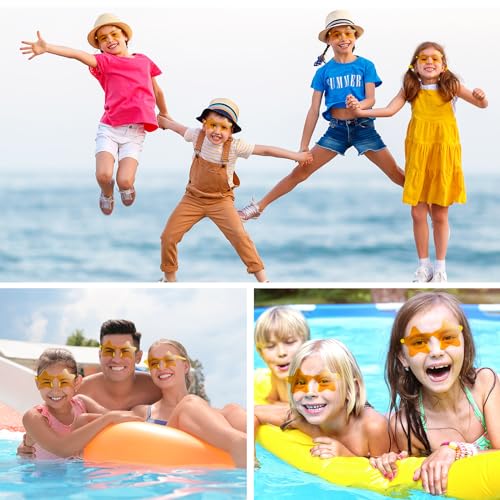 PLULON 30 Pairs Star Sunglasses Rimless Star Shape Sunglasses, Glasses Bulk Bachelorette Party Favors for Birthday Beach Kids Adult - color: Light Yellow