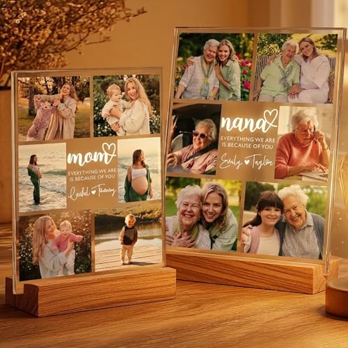 Custom Photo Mothers Day Night Light, Personalized Mom Photo Collage LED Night Light, Birthday Keepsake for Mom, Grandma Gifts, Mothers Day Gifts, Mama Gift - color: Style 5