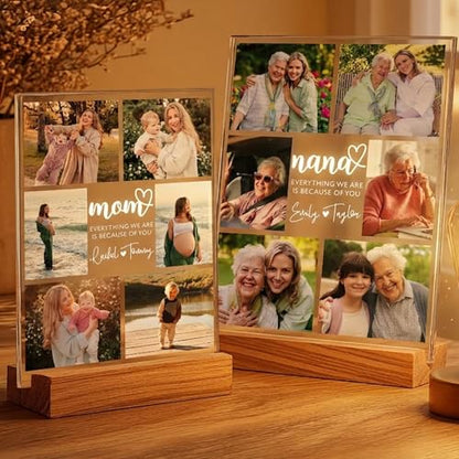 Custom Photo Mothers Day Night Light, Personalized Mom Photo Collage LED Night Light, Birthday Keepsake for Mom, Grandma Gifts, Mothers Day Gifts, Mama Gift - color: Style 5