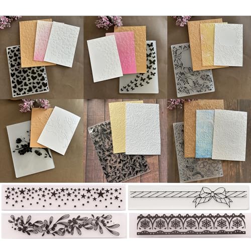 10Pcs 2D/3D Embossing Folders, Butterfly Heart Sunflower Flower Textured Template for Card Making DIY Scrapbooking Paper Crafting Handmade Crafts Scrapbooking Arts Supplies Scrapbook Decor - color: 10 Pack B