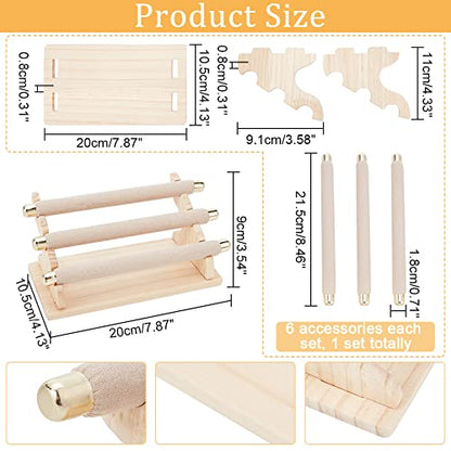 NBEADS 3-Tier Ring Display Stands, Fashion Style Detachable Finger Velvet Ring Display Stands with Golden End Jewelry Holder for Wedding Jewelry Storage Organizer - color: 3-Tier Wooden L.w.thi: 7.87x4.13x3.54"