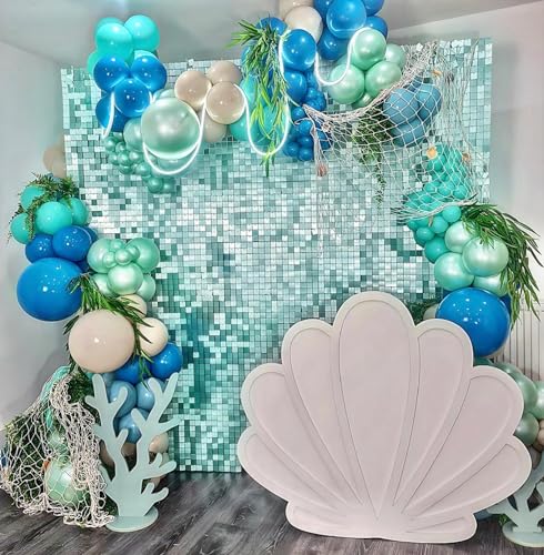 Light Green Shimmer Wall Backdrop - 6ftx4ft Glitter Sequin Wall Backdrop Panels for Birthday Decorations Anniversary Wedding Bachelorette Party Supplies - color: Light Green, size: 6ftx4ft