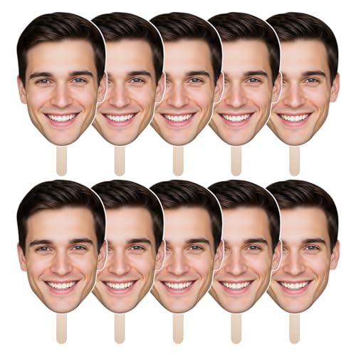10PCS Custom Big Head Cutouts on a Stick, 6'' to 36'' Personalized Bulk Photo Signs for Weddings, Birthday Parties, Sport Events, and Celebrations Decoration, Corrugated Plastic - color: 10 Pieces