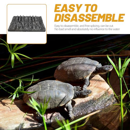 FOMIYES Reptile Tank Background 3D Stalactite Decorative Panel 17.7X11.8X1.6 Inch Pu Foam Aquarium Backdrop for Fish Turtle Habitat Vertical Rock Design