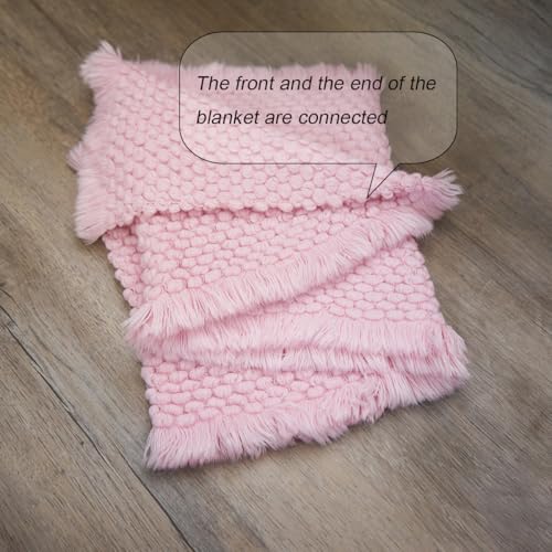 Zeroest Baby Photography Props Basket Braid Wool Wrap Newborn Photo Shoot Baskets Filler Posing Stuffer Background Blanket (Pink) - color: Pink