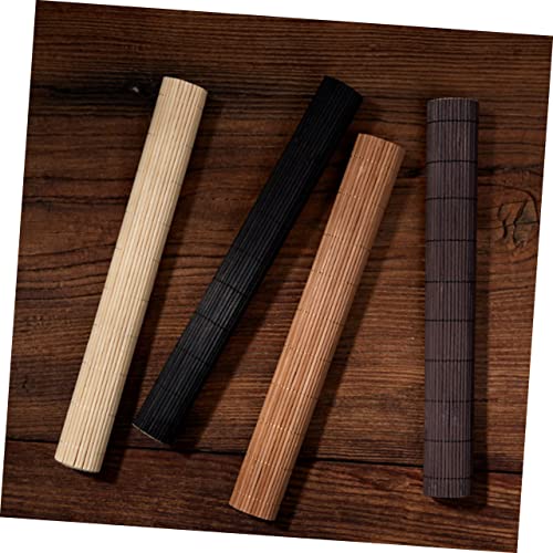 Natural Bamboo Photography Backdrop Mat for Tea Ceremony Props Vintage Bamboo Decoration for Home Office and Outdoor Events Fade-Resistant Design for Storing Tea and Accessories - color: Black