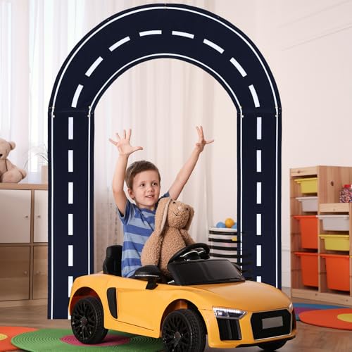 Mindsoft Arch Banner Racing Themed Door Hanging Decoration Themed Birthday Photography Banner Backdrop for Classroom DoorBirthday Baby Shower Supplies (Race Track) - style: Race Track