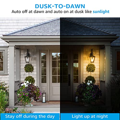 TORCHSTAR Dusk to Dawn Light Bulbs Outdoor, Sensor A19 LED Light Bulb, Auto on/Off Photocell Automatic for Outdoor Lighting, 2700K, Pack of 4 - color: Soft White (2700k)
