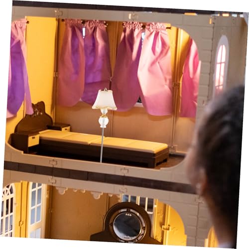 Scale Miniature Bedside Light for Dollhouse Decoration Warm Glow Table Lamp Prop for Mini Scene Styling and Interior Accent