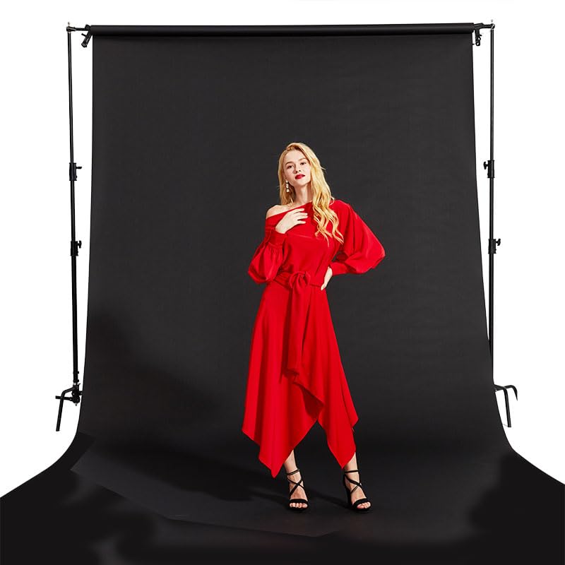 Seamless Photo Photography Background Paper Backdrop for Photoshoot, Videos, YouTube, Livestream, 107" x36', Ultra Black - color: Ultra Black