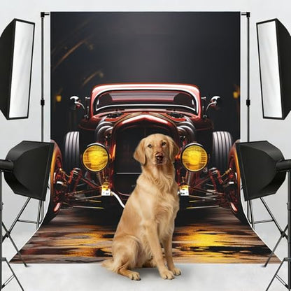Rod Car Backdrop Background for Photography 5x7ft Photobooth Professional Photo Backdrop Curtains Video Photography Studio Photo Backgrounds Banner Booth Background Screen Parties - color: Rod Car