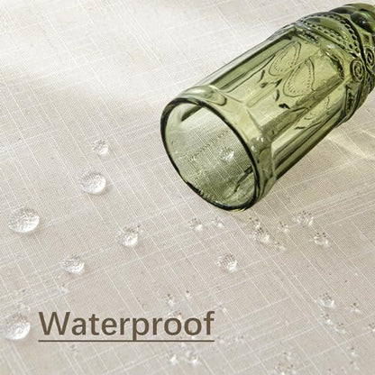 Natural Linen Textured Square Tablecloth, Slubby Lightweight Table Cloth 70 x 70 Inch, Water Resistant Stain Resistant Farmhouse Burlap Table Cover for Kitchen Dining Room - color: Natural, size: 70" x 70" (Square) (1 Pack)