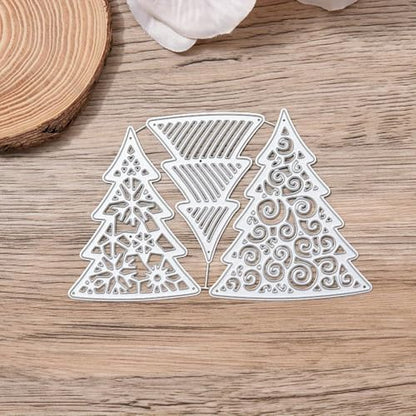 Lapoo Festivals Metal Cutting Die for Scrapbooking - Christmas Cut Stencils for DIY Scrapbook Photo Album Decorative Paper Card, Card Making Supplies, Embossing (A Christmas Tree Set 5.5 x 3.5 in) - style: A Christmas Tree Set 5.5 x 3.5 in