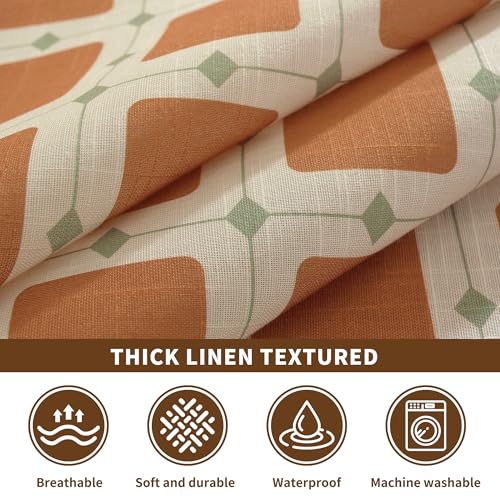Rectangle Waterproof Tablecloth Linen Textured Table Cloth,Stain and Wrinkle Resistant Washable Fabric Table Cover for Dining, Party, Camping and Outdoor, 52 x 70 Inch, Brown Plaid - color: Brown Plaid, size: 52" x 70" (Rectangular)