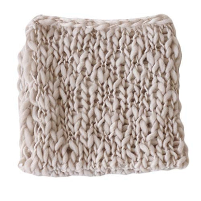 Baby Photography Props Basket Braid Wool Wrap Newborn Photo Shoot Baskets Filler Posing Stuffer Background Blanket - color: Beige