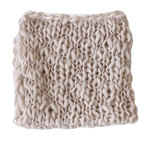 Baby Photography Props Basket Braid Wool Wrap Newborn Photo Shoot Baskets Filler Posing Stuffer Background Blanket - color: Beige