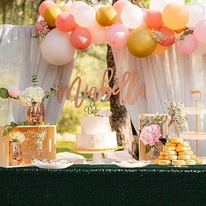 Nanbowang Dark Green Rectangular Sequin Tablecloth - 102" x 60" - Perfect for Parties & Elegant Dining Affairs - size: 102" x 60" (Rectangular)