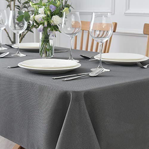 maxmill Jacquard Square Tablecloth Stain Resistant Waterproof Wrinkle Resistant Washable Soft Table Cloth, Fabric Table Cover for Dining Room, Indoor and Outdoor Use, 52 x 52 Inch, Charcoal - color: Nova Charcoal, size: 52" x 52" (Square)