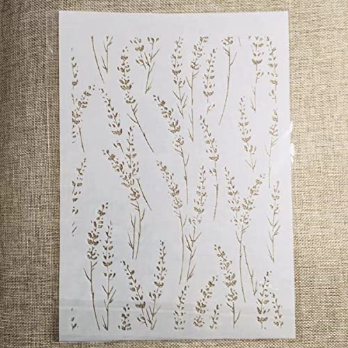 TIAMECH A4 Reusable Grass Stencil for Painting - Thin Grass Leaves Layering Template, DIY Wall Art, Wood Furniture, Scrapbook & Crafts (8.3x11.7inch) - style: Thin Grass