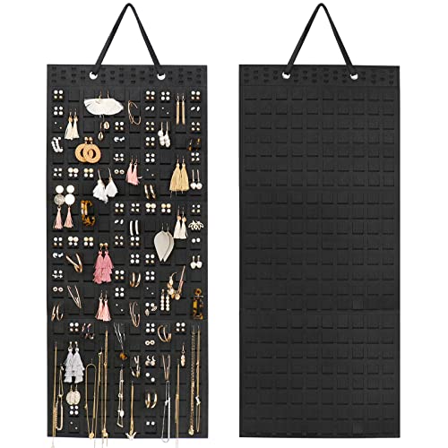 Resovo Extra Large Earring Organizer - Wall Mount Earring Holder for Up to 420 Pairs, Hanging Jewelry Organizer for Women & Girls - color: Black, size: 31*13.6 inches