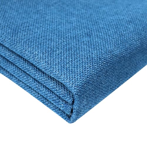 Heavy Linen Fabric 80x57 Inches, 1.2mm Thickness, Plain Solid Color Cloth for Embroidery, Clothing, Sewing - Linen Texture Material (Indigo) - color: Indigo Blue, size: 80x57IN
