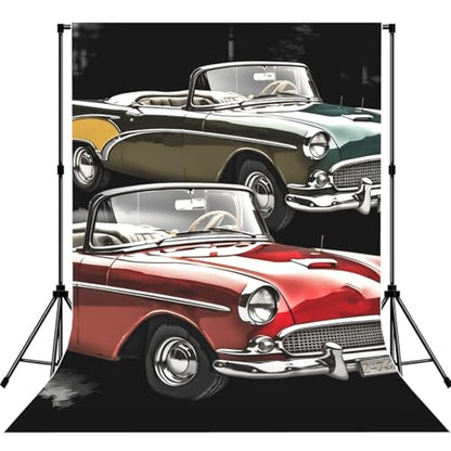 Old Fashioned Backdrop Background for Photography 5x7ft Photobooth Professional Photo Backdrop Curtains Video Photography Studio Photo Backgrounds Banner Booth Background Screen Parties - color: Classic Car Roadsters Old Fashioned