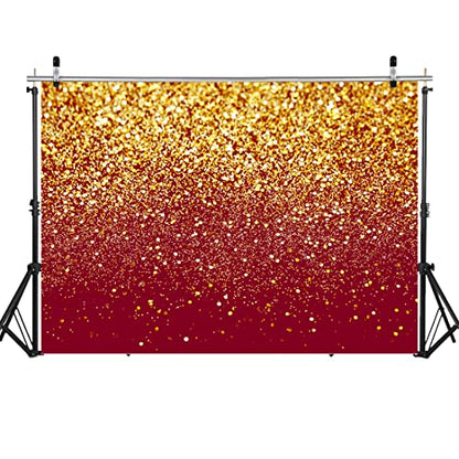 8x6ft Red Glitter Backdrop Birthday Gold Spots Bokeh Wedding Prom Graduation Photography Background X-126 - color: Red, size: 8X6ft