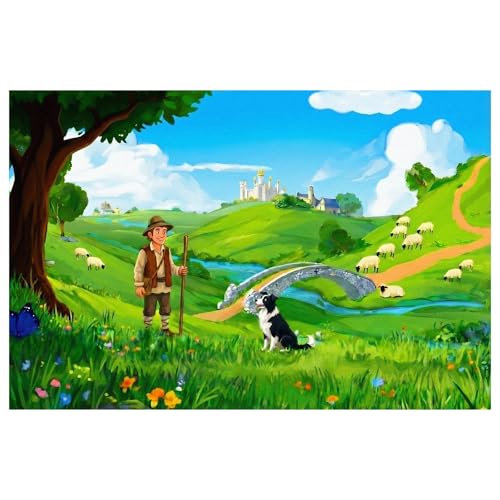 Hosuly 2026 VBS Backdrop Decoration 9 x 6 ft Emerald Isle Theme Backdrop for Vacation Bible School Classroom Summer Camps Photo Booth Props Background Exploring The Words of Psalm 23