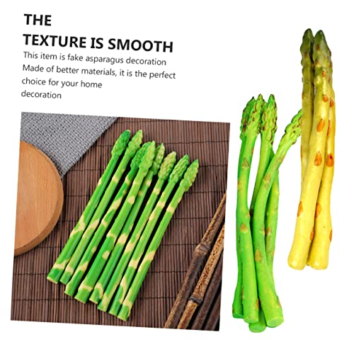 ULTECHNOVO 8pcs Lifelike Asparagus Models Realistic Artificial Vegetable Decorations for Rustic Kitchen Decor PVC Soft Simulation Prop for Home and Photography
