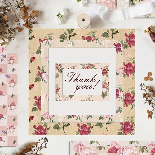 24 Pack Floral Pattern Double-Sided Scrapbook Paper, 11.8-inches Flower Textured Scrapbook Paper Craft Paper Folded Flat for DIY Background Card Making Scrapbook Photo Album Decor-12Designs
