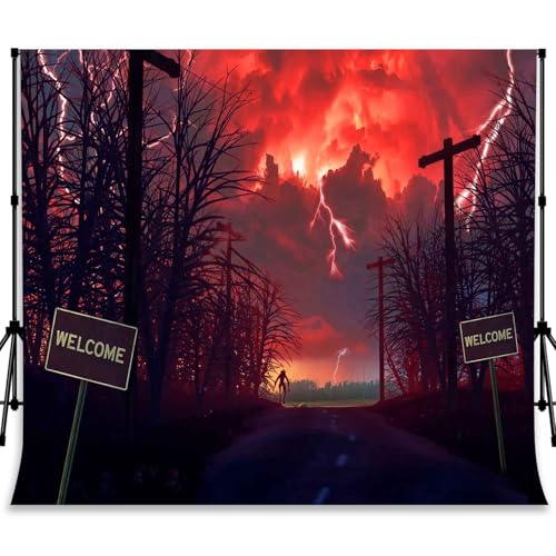 10x8ft Forest Backdrop Crimson Dead Trees Halloween Party Background Party Home Decoration Photo Studio Props YUNBDJ1311 - size: 10x8FT