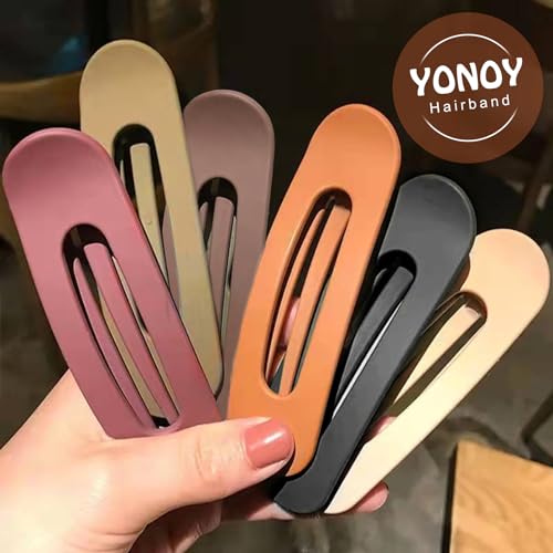 YONOY 6Pcs Strong Hold Matte Duck Billed Hair Clips and Barrettes - Acrylic Flat Hair Claws for Women and Girls - color: Color G