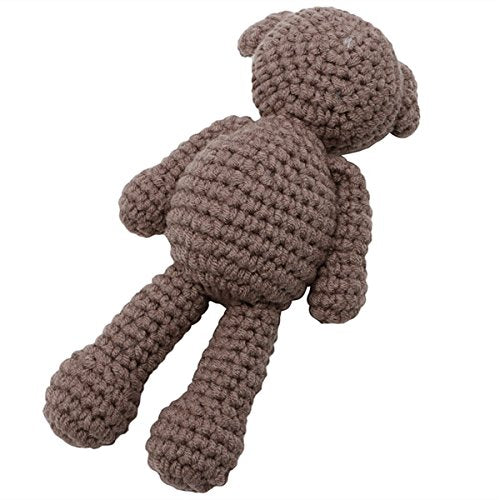 ECYC Newborn Baby Bear Hat Beanie with Bear Dolls Photography Accessories,Brown - color: Brown