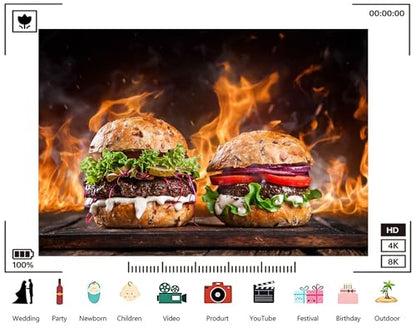 Trykid 10x6.5ft Flame Grilled Burger Backdrop Juicy Patty Fresh Veggie Rustic Wood Scene Photography Background Food Festival BBQ Gathering Party Decoration Tapestry Photo Booth Prop Fabric - size: 10x6.5ft