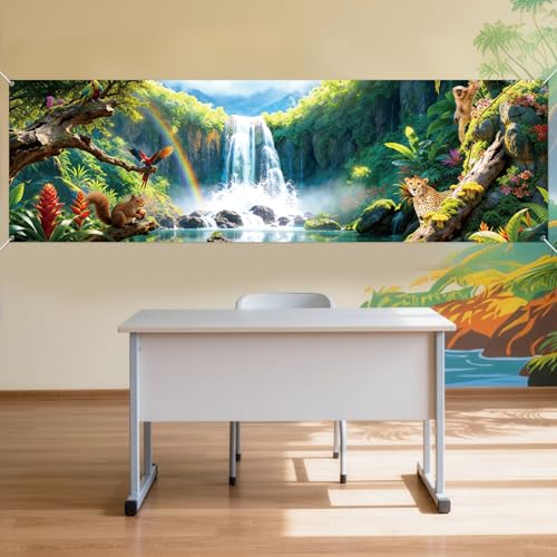 VBS 2026 Rainforest Falls Banner Backdrop Rainforest Falls VBS Party Decoration 6.6 x 2ft Tropical Jungle Safari Photo Backdrop Safari Wild Animals Hanging Banner for Sunday School Class Party Props