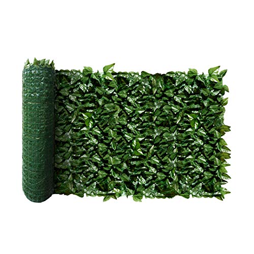 Windscreen4less 04'x14' Faux Leaf Privacy Fence Screen Artificial Laurel Leaves Fence Cover Wall Decoration for Patio Porch Deck Balcony Yard Indoor Outdoor - color: Laurel Leaf, size: 4' x 14'