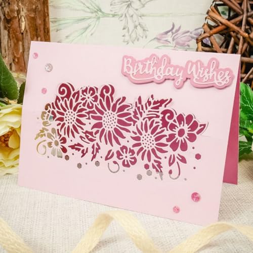 Scrapbooking Die-Cuts, Strips Frame Metal Cutting Dies for Card Making, Paper Craft Punch Template, Background Embossing Stencils, DIY Album Décor (Flower Lace-7.8x15.7cm) - color: Flower Lace-7.8x15.7cm