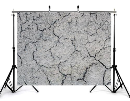15x8ft Dry Cracked Earth Backdrop Grey Cracked Mud Photography Background for Party Neutral Tone Shoot Wall Decorations Tapestry Photo Booth Props - size: 15x8ft