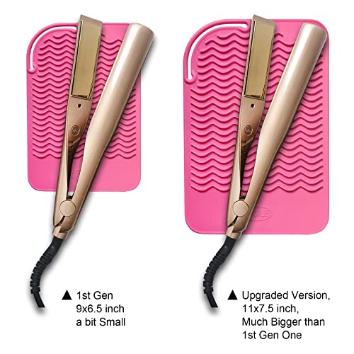 11" X 7.5" Large Size Heat Resistant Silicone Travel Mat, Anti-Heat Pad for Hair Straighteners, Hair Rollers, Curling Irons, Flat Irons and Other Hair Styling Tools - Baby Pink - color: Baby Pink, size: 11" X 7.5"