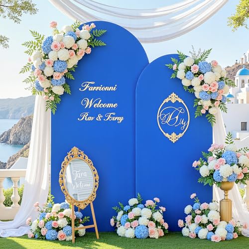 Royal Blue Arch Backdrop Cover for Wedding, 6FT Royal Blue Arch Cover Stretchy Backdrops, Double-Sided Arch Stand Covers for Wedding Ceremony, Baby Shower, Birthday Party Decoration - color: Royal Blue, size: 6FT