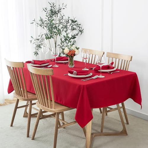 maxmill Jacquard Cloth Napkins 20 x 20 Inch Weaved Texture Pattern Soft Comfortable and Luxury Serviette for Christmas Family Dinners Parties and Banquets Set of 4 Pieces, Red - color: Red, size: 20" x 20" (Set of 4)
