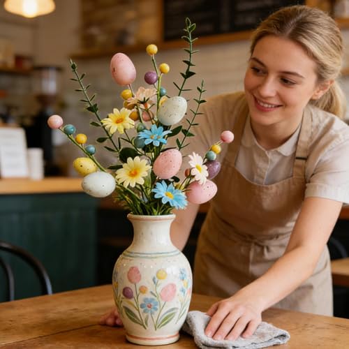 Easter Egg Flower, with Versatile Stem Decoration, 44x12cm, Easter Egg Stems Flowers, Floral Arrangement Supplies, Easy to Display and Long Lasting, for Vase, Table Centerpiece, Gathering - color: A