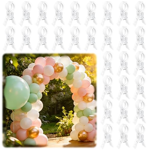 PUGPIU 30 Pack Balloon Arch Clips for Backdrop | Plastic Transparent Spring Clamps | 3.5 Inch Heavy Duty Clip for Backdrop Stand | Birthday Wedding Decoration | Photography Studio | Crafts | Clothing - color: Clear3