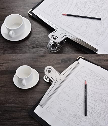 Coideal Extra Large Bulldog Paper Clips, 30cm Jumbo XXL Easel Clips Stainless Steel 2 Pcs Heavy Duty Binder Clamps for Office File (Silver, 11 4/5 Inch) - color: Sliver
