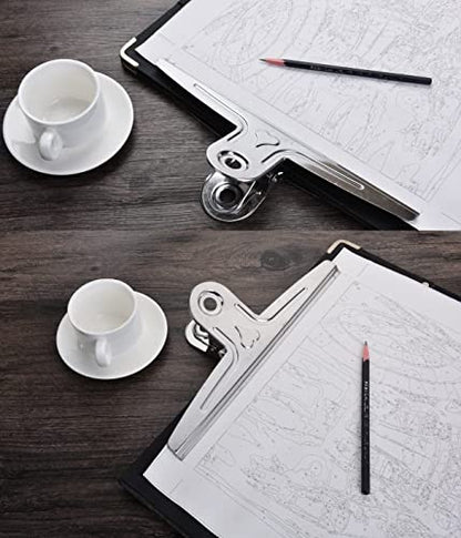 Coideal Extra Large Bulldog Paper Clips, 30cm Jumbo XXL Easel Clips Stainless Steel 2 Pcs Heavy Duty Binder Clamps for Office File (Silver, 11 4/5 Inch) - color: Sliver