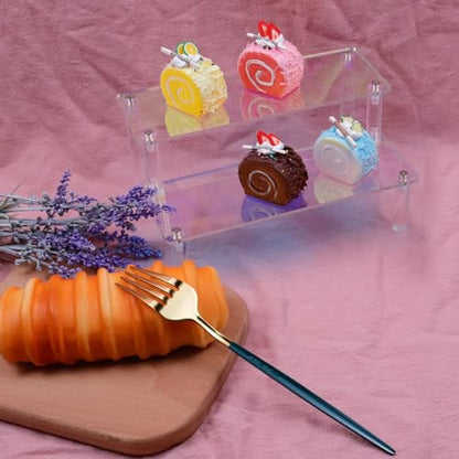 MY MIRONEY 2 Tier Iridescent Acrylic Display Stand for Figurines, Collectibles, Makeup & More (7.87" x 5.04" x 3.94") - size: 7.87" X 5.04" X 3.94"
